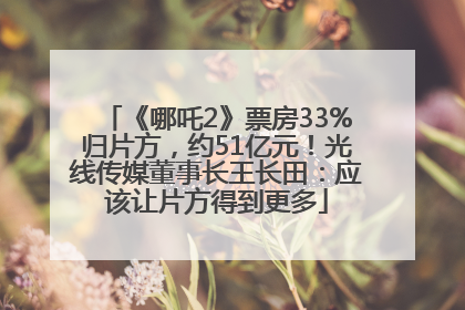 《哪吒2》票房33%归片方，约51亿元！光线传媒董事长王长田：应该让片方得到更多