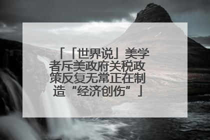 「世界说」美学者斥美政府关税政策反复无常正在制造“经济创伤”