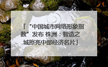 “中国城市网络形象指数”发布 株洲：智造之城擦亮中部经济名片