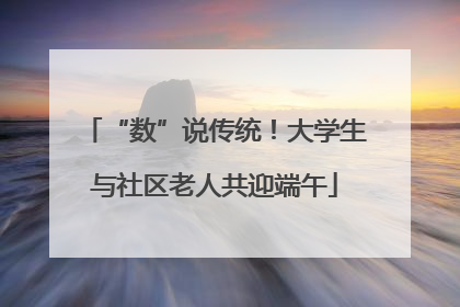 “数”说传统！大学生与社区老人共迎端午