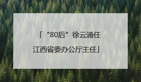 “80后”徐云涌任江西省委办公厅主任
