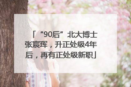 “90后”北大博士张宸珲，升正处级4年后，再有正处级新职