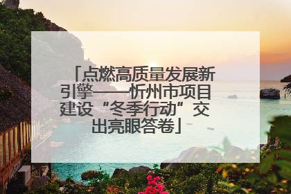 点燃高质量发展新引擎——忻州市项目建设“冬季行动”交出亮眼答卷
