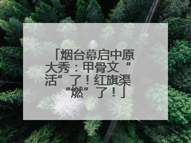烟台幕启中原大秀：甲骨文“活”了！红旗渠“燃”了！