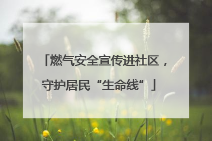 燃气安全宣传进社区，守护居民“生命线”