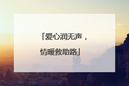 爱心润无声，情暖救助路