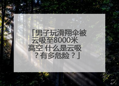 男子玩滑翔伞被云吸至8000米高空 什么是云吸？有多危险？