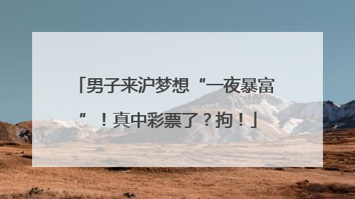男子来沪梦想“一夜暴富”！真中彩票了？拘！