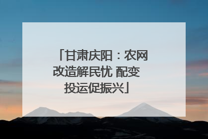 甘肃庆阳：农网改造解民忧 配变投运促振兴