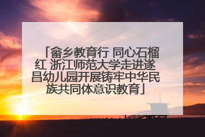 畲乡教育行 同心石榴红 浙江师范大学走进遂昌幼儿园开展铸牢中华民族共同体意识教育