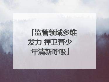 监管领域多维发力 捍卫青少年清新呼吸