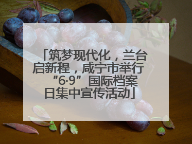筑梦现代化，兰台启新程，咸宁市举行“6·9”国际档案日集中宣传活动