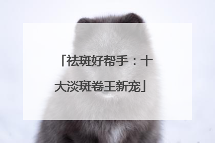 祛斑好帮手：十大淡斑卷王新宠