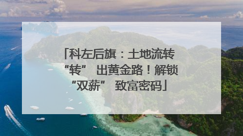 科左后旗：土地流转 “转” 出黄金路！解锁 “双薪” 致富密码