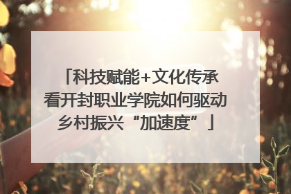 科技赋能+文化传承 看开封职业学院如何驱动乡村振兴“加速度”