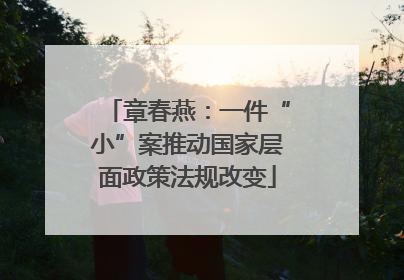 章春燕：一件“小”案推动国家层面政策法规改变