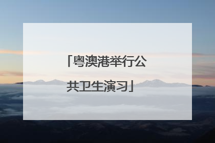 粤澳港举行公共卫生演习