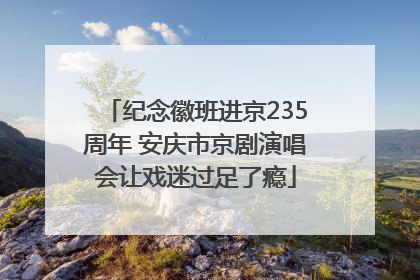 纪念徽班进京235周年 安庆市京剧演唱会让戏迷过足了瘾