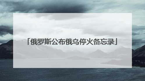 俄罗斯公布俄乌停火备忘录