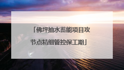 佛坪抽水蓄能项目攻节点精细管控保工期