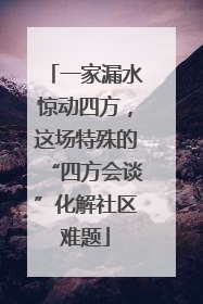 一家漏水惊动四方，这场特殊的“四方会谈”化解社区难题