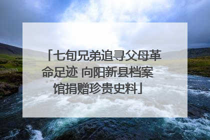 七旬兄弟追寻父母革命足迹 向阳新县档案馆捐赠珍贵史料
