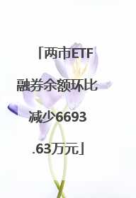 两市ETF融券余额环比减少6693.63万元