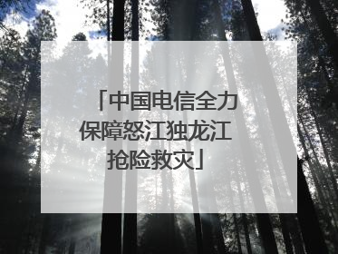 中国电信全力保障怒江独龙江抢险救灾