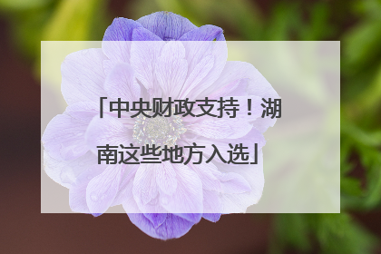 中央财政支持！湖南这些地方入选