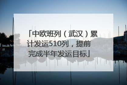 中欧班列（武汉）累计发运510列，提前完成半年发运目标