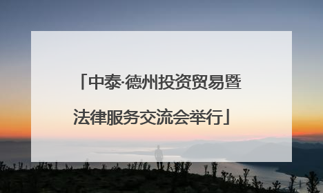 中泰·德州投资贸易暨法律服务交流会举行