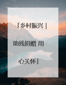 乡村振兴｜助残捐赠 用心关怀
