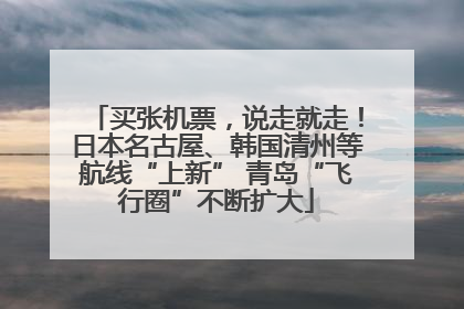 买张机票，说走就走！日本名古屋、韩国清州等航线“上新” 青岛“飞行圈”不断扩大