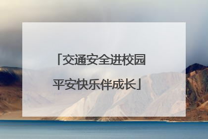 交通安全进校园 平安快乐伴成长