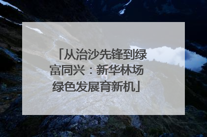 从治沙先锋到绿富同兴：新华林场绿色发展育新机