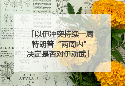 以伊冲突持续一周 特朗普“两周内”决定是否对伊动武