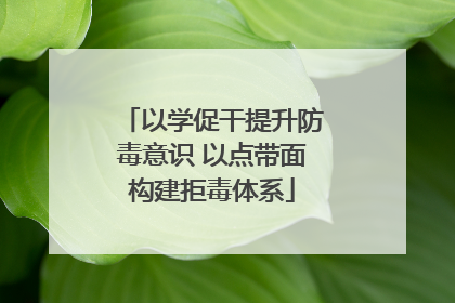 以学促干提升防毒意识 以点带面构建拒毒体系