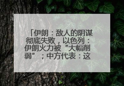 伊朗：敌人的阴谋彻底失败，以色列：伊朗火力被“大幅削弱”；中方代表：这次不能再有欺骗