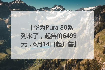 华为Pura 80系列来了，起售价6499元，6月14日起开售