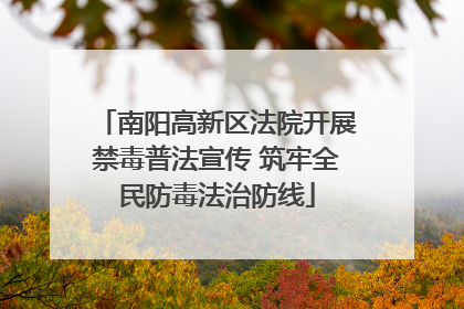 南阳高新区法院开展禁毒普法宣传 筑牢全民防毒法治防线
