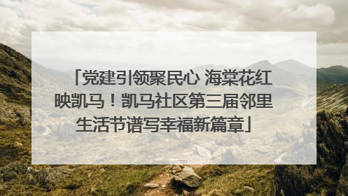 党建引领聚民心 海棠花红映凯马！凯马社区第三届邻里生活节谱写幸福新篇章