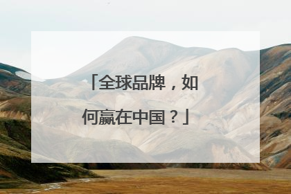全球品牌，如何赢在中国？