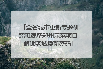 全省城市更新专题研究班观摩郑州示范项目 解锁老城焕新密码