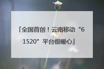 全国首创！云南移动“61520”平台很暖心