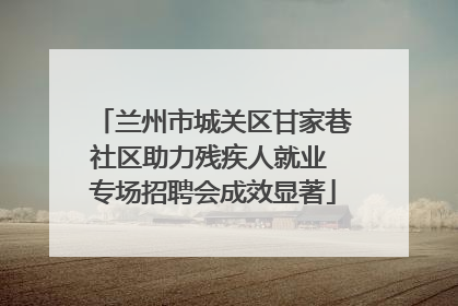 兰州市城关区甘家巷社区助力残疾人就业 专场招聘会成效显著