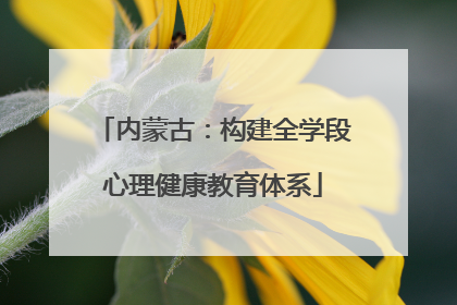 内蒙古：构建全学段心理健康教育体系