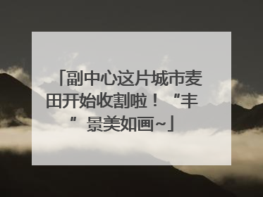 副中心这片城市麦田开始收割啦！“丰”景美如画~