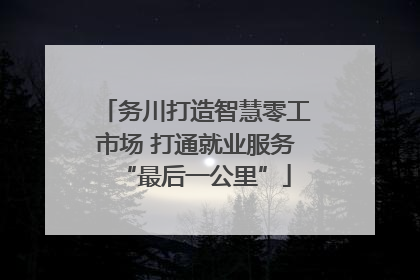 务川打造智慧零工市场 打通就业服务“最后一公里”