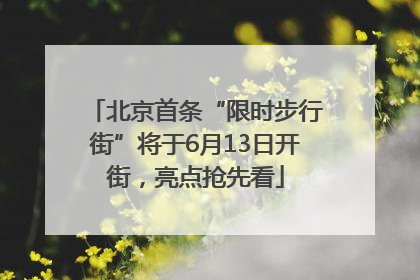 北京首条“限时步行街”将于6月13日开街，亮点抢先看