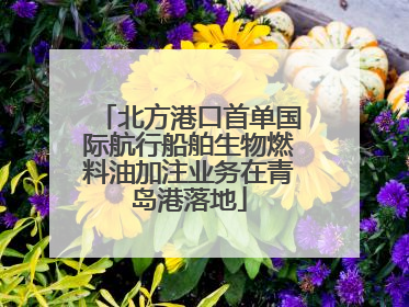 北方港口首单国际航行船舶生物燃料油加注业务在青岛港落地